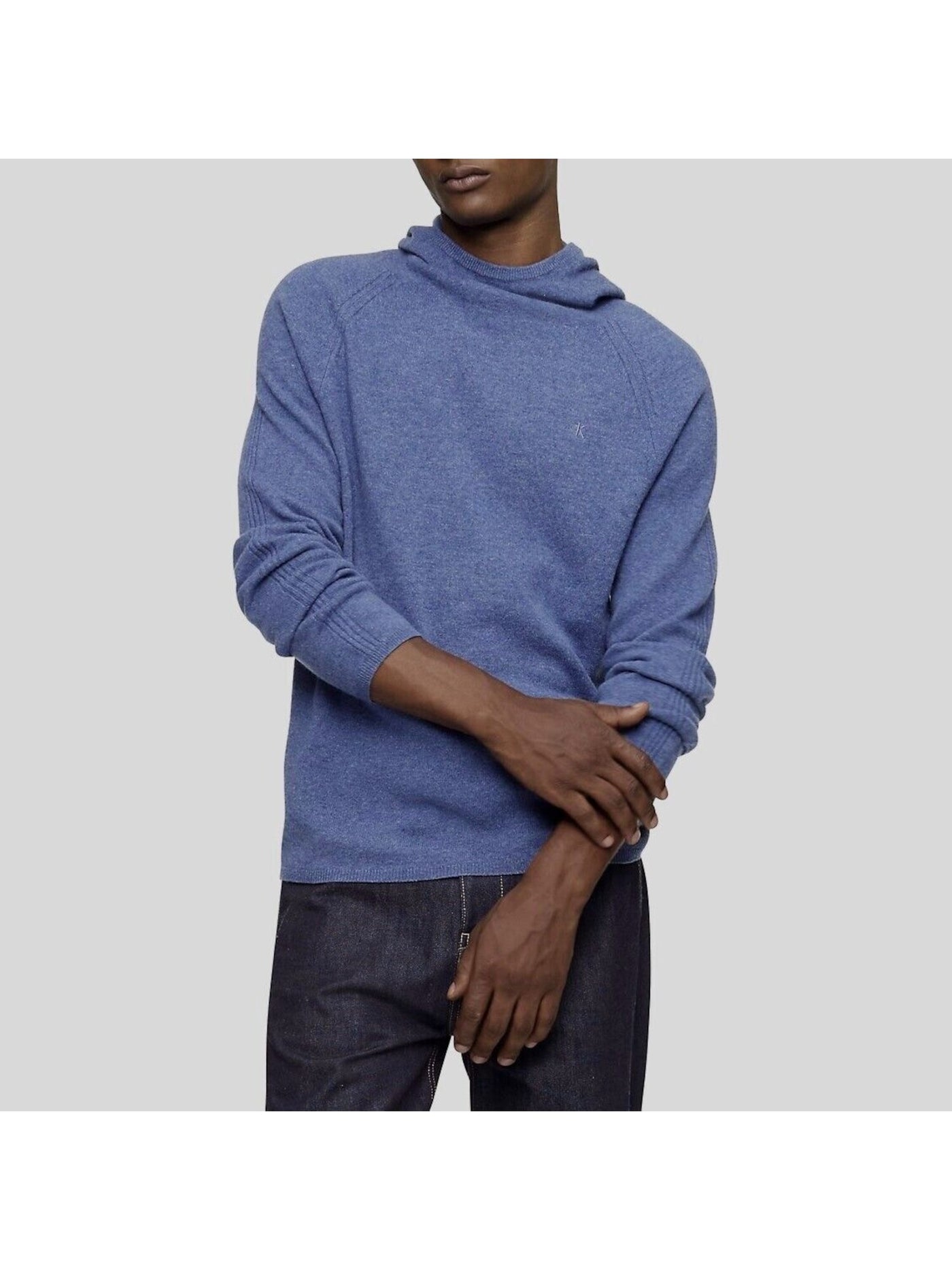 CALVIN KLEIN Mens Blue Heather Long Sleeve Pullover Sweater XL