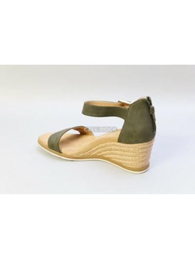 GIANI BERNINI Womens Green Buckle Accent Cushioned Daytonn Almond Toe Wedge Zip-Up Espadrille Shoes 10 M