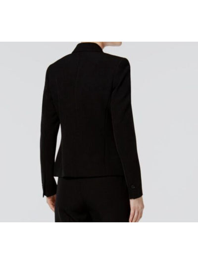 ANNE KLEIN Womens Black Pocketed Single Button Back Vent Lined Blazer Jacket 6