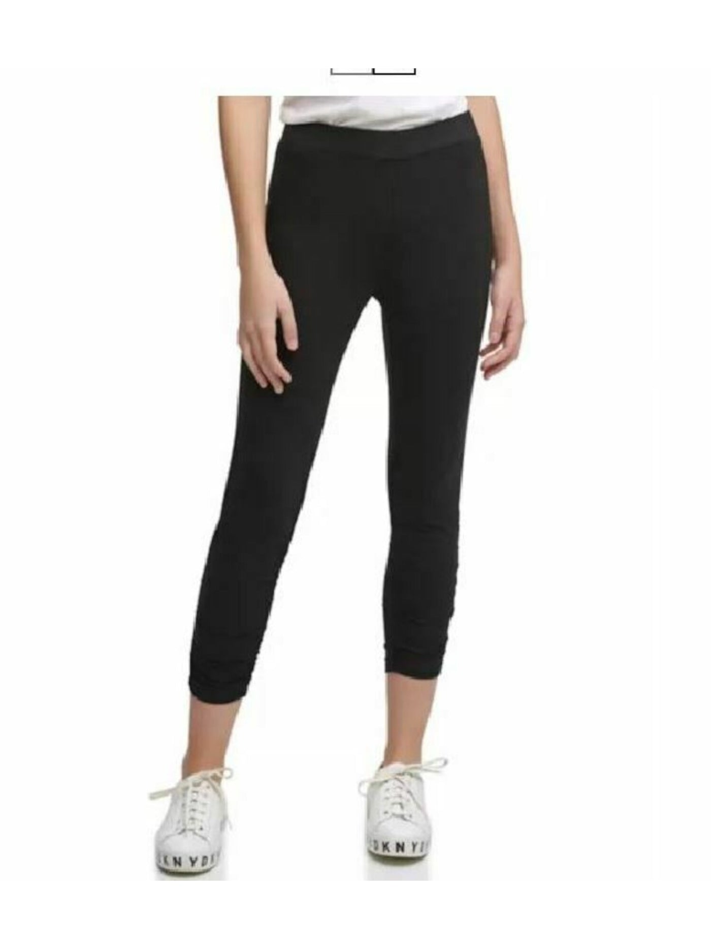 DKNY Womens Black Ruched Cropped Leggings XS