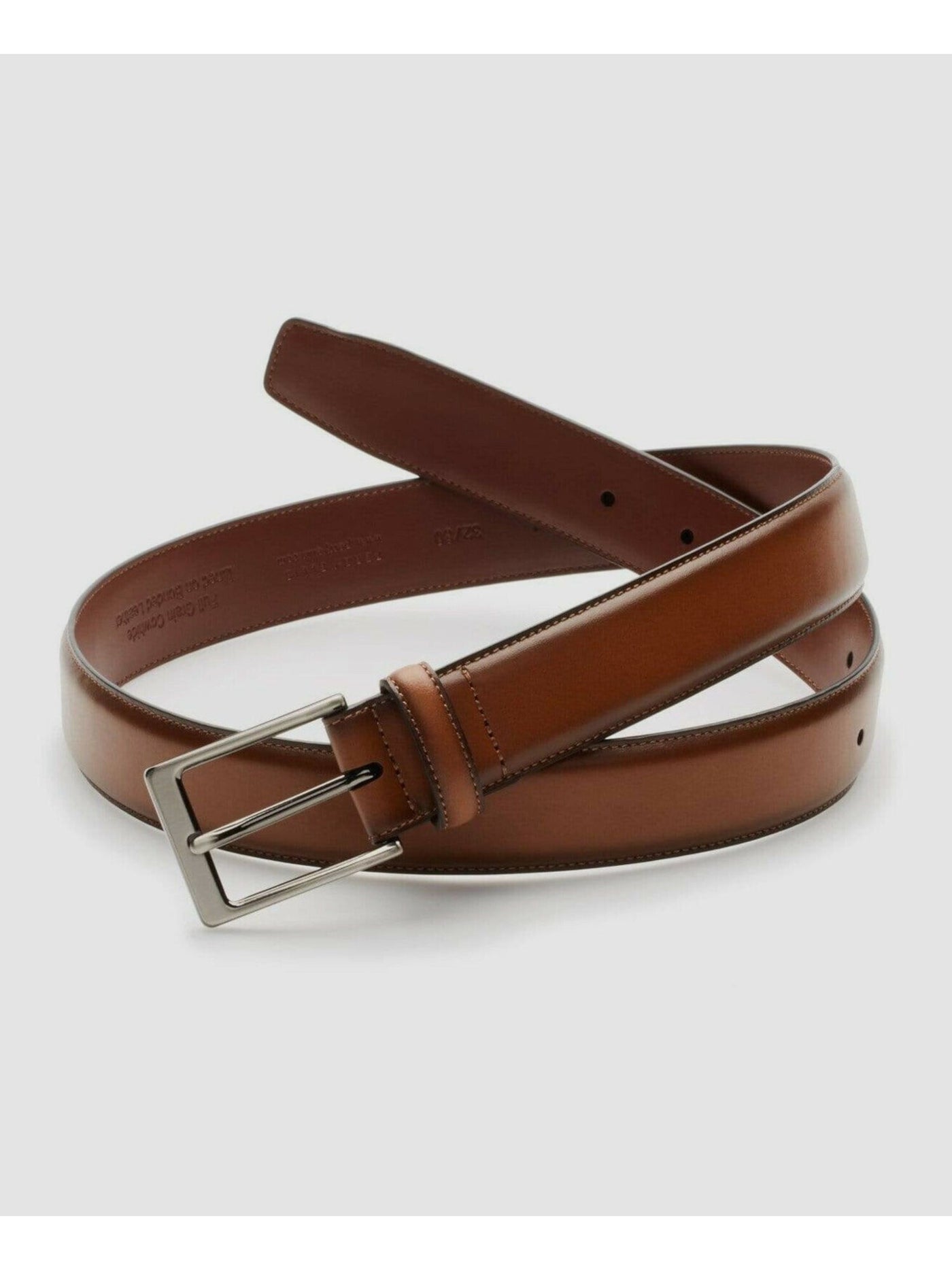 PERRY ELLIS Mens Brown Full Grain Leather Casual Belt 32