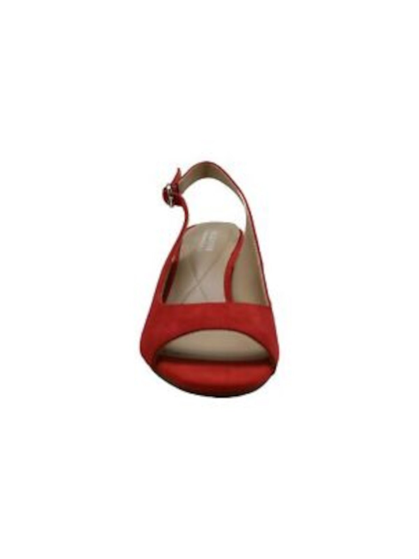 ALFANI Womens Red Wrapped Heel Metallic Accents Adjustable Strap Padded Florraa Round Toe Block Heel Buckle Leather Dress Slingback Sandal M
