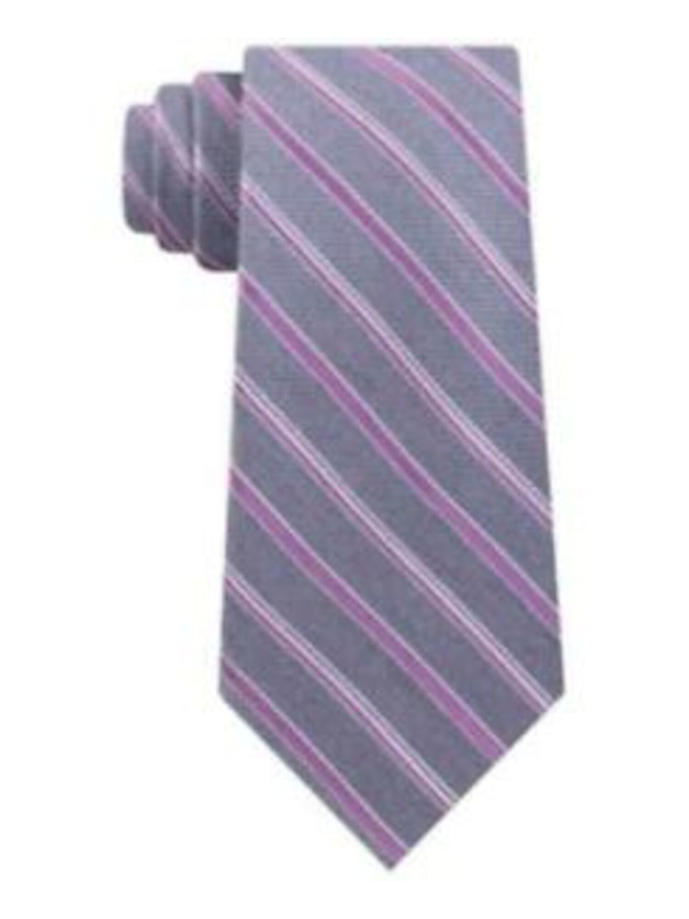 MICHAEL KORS Mens Gray Stripe Velvet Classic Neck Tie