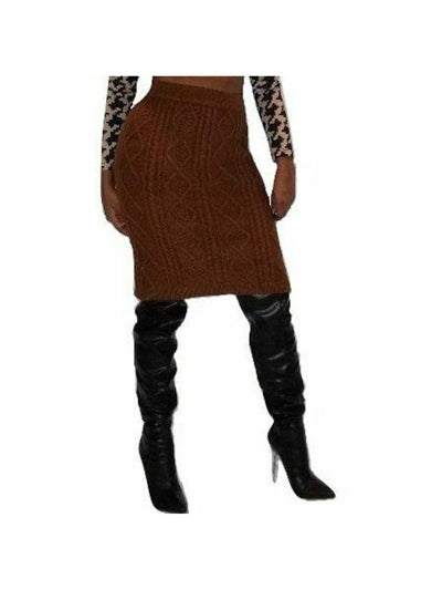 WYNTER Womens Brown Stretch Fitted Mini Skirt S