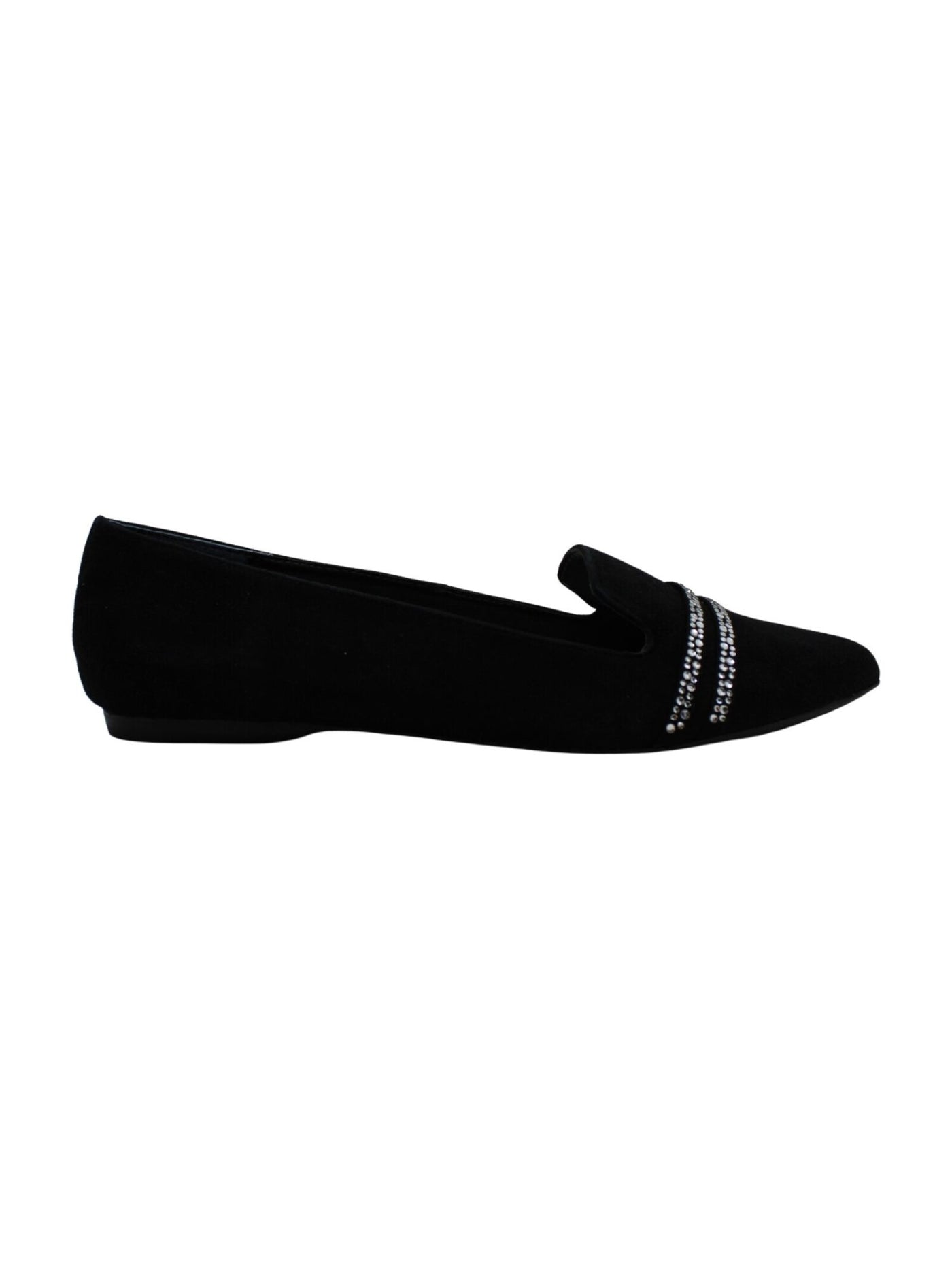 ALFANI Womens Black Step 'N Flex Technology Rhinestone Poee Pointed Toe Slip On Leather Loafers Shoes 6.5 M