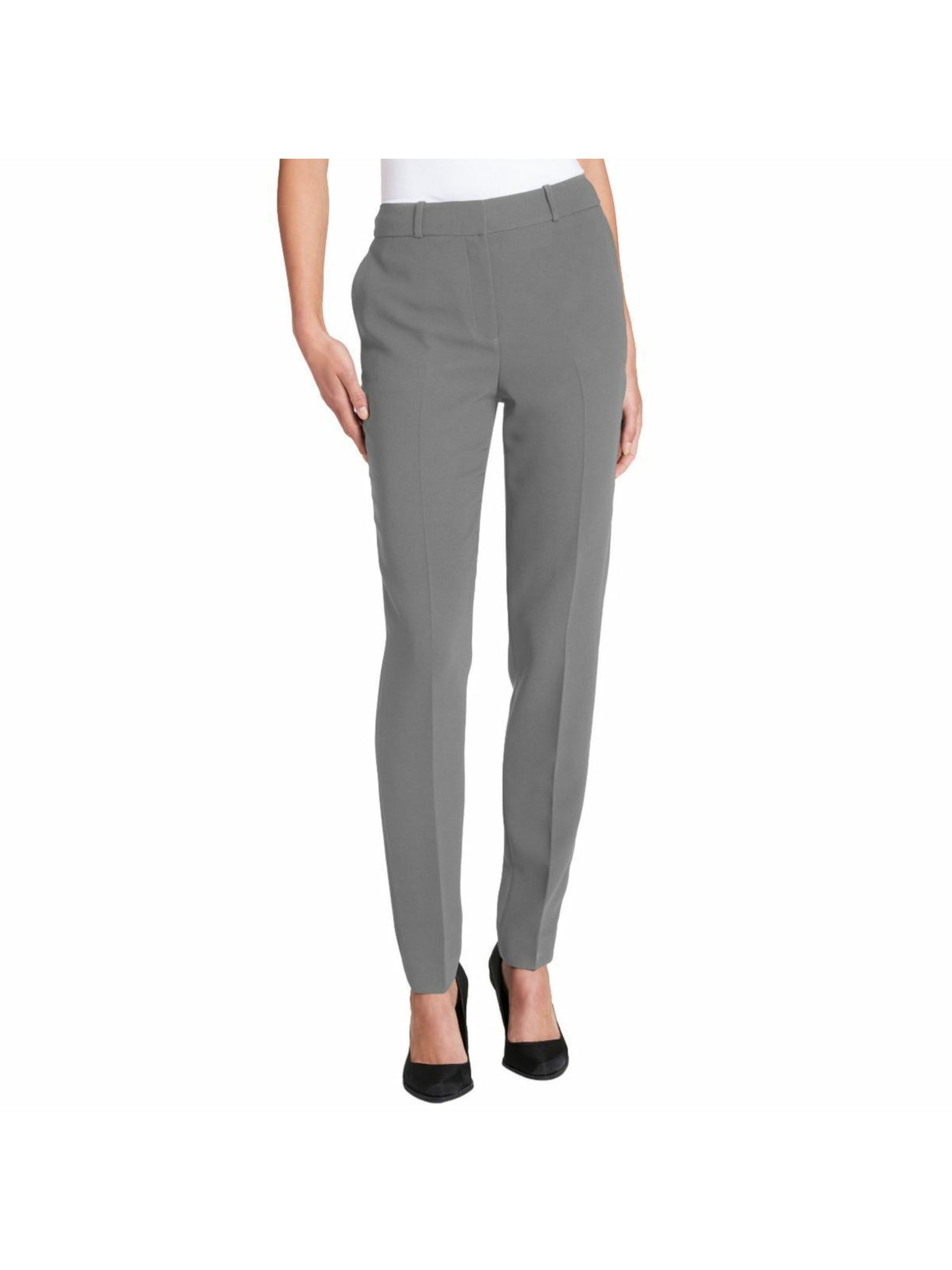 DKNY Womens Gray Zippered Wear To Work Skinny Pants 18