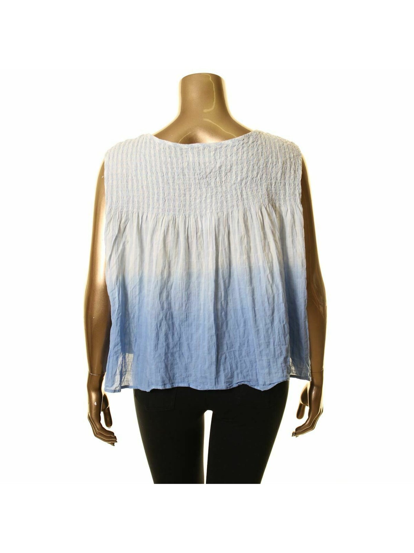 FREE PEOPLE Womens Cotton Ruffled Sleeveless Henley Peasant Top