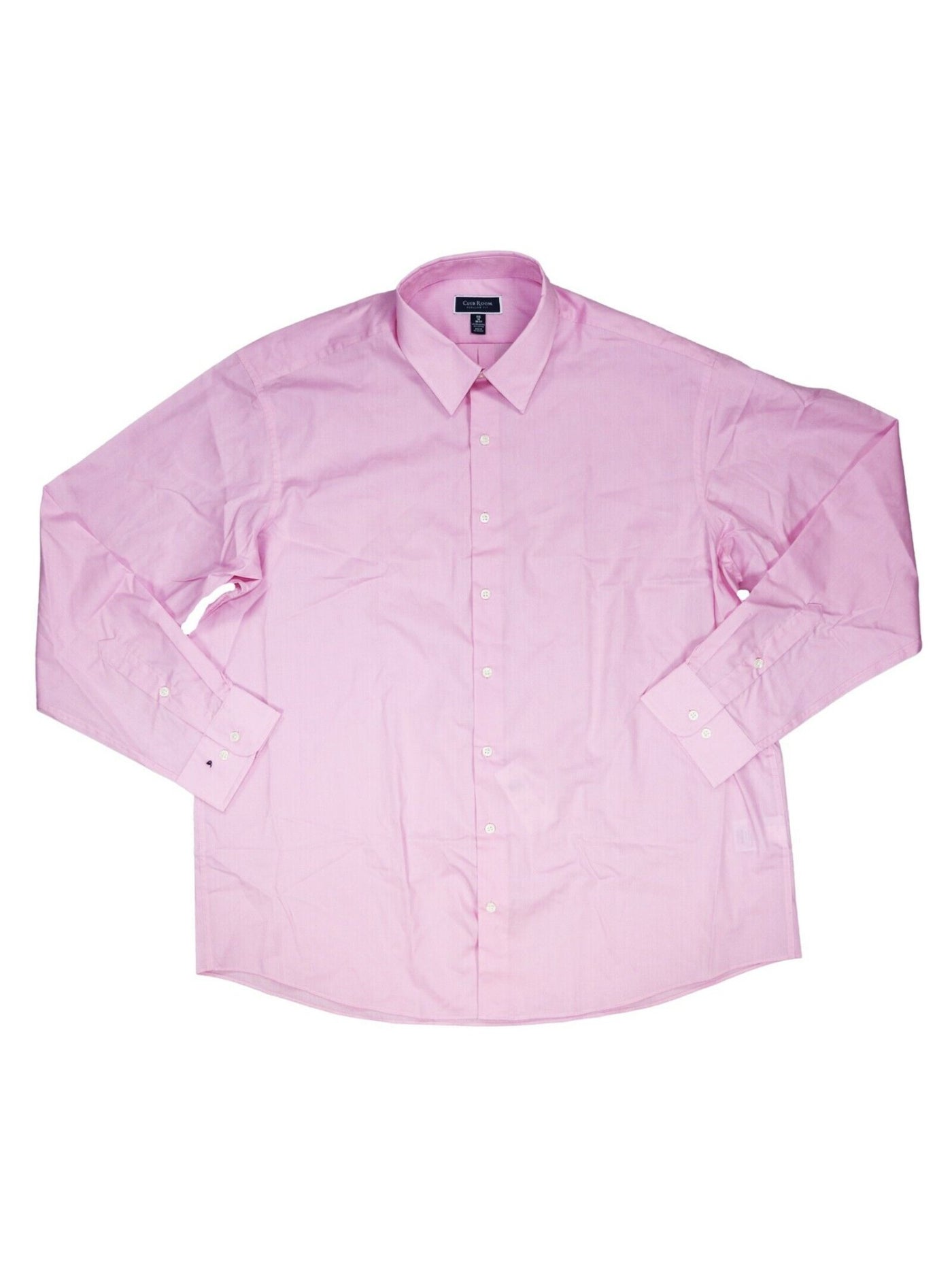 CLUBROOM Mens Pink Point Collar Classic Fit Dress Shirt 15.5- 32/33