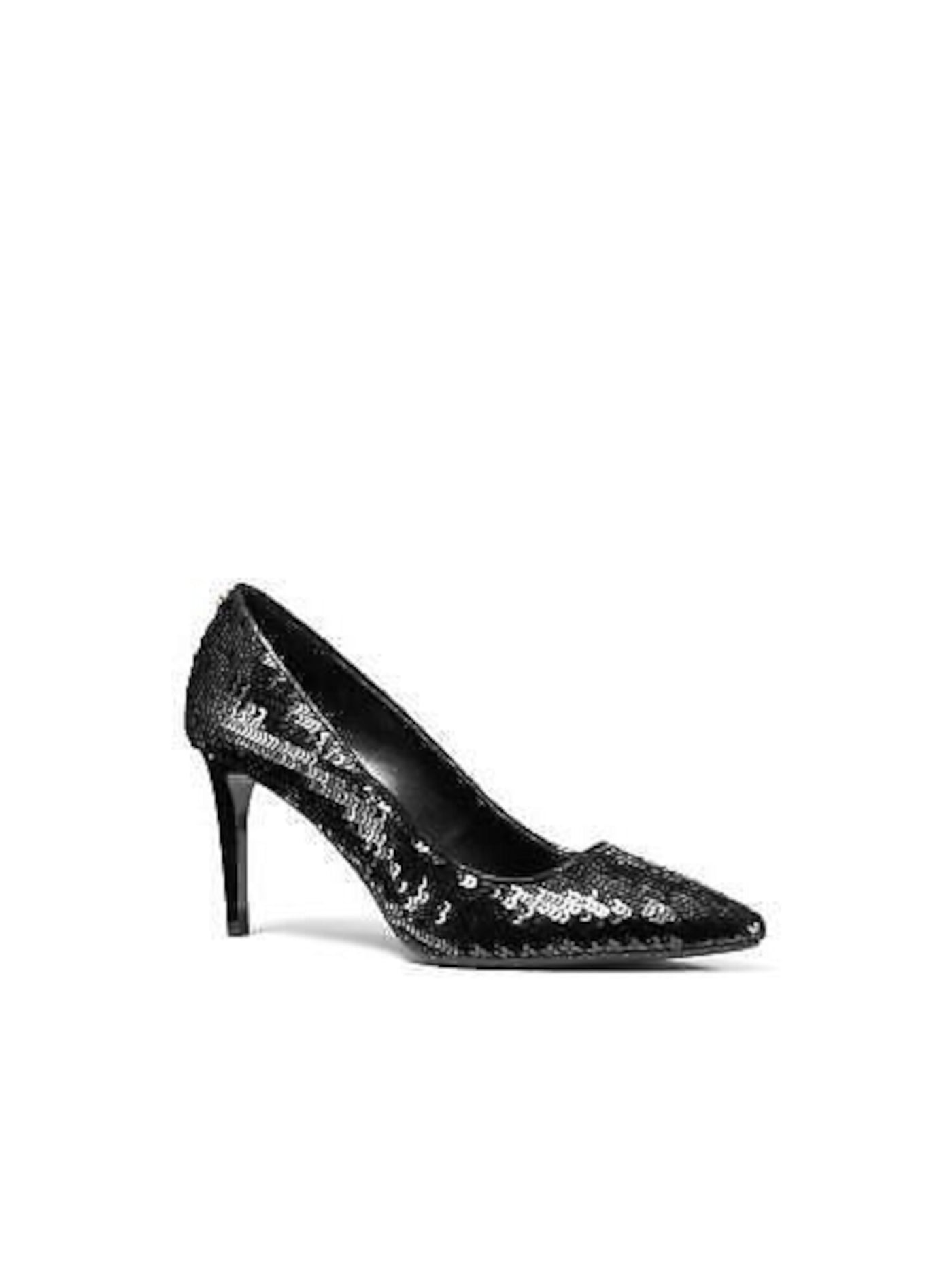 MICHAEL MICHAEL KORS Womens Black Cushioned Sequined Dorothy Pointed Toe Stiletto Slip On Pumps Shoes 6 M