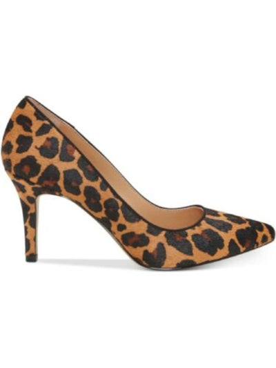 INC Womens Brown Animal Print Leopard Comfort Zitah Pointed Toe Stiletto Slip On Pumps 8.5 M