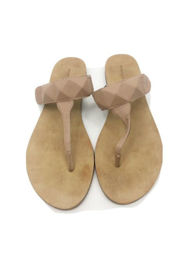 REBECCA MINKOFF Womens Beige Goring Eloise Round Toe Slip On Leather Thong Sandals Shoes 9.5 M
