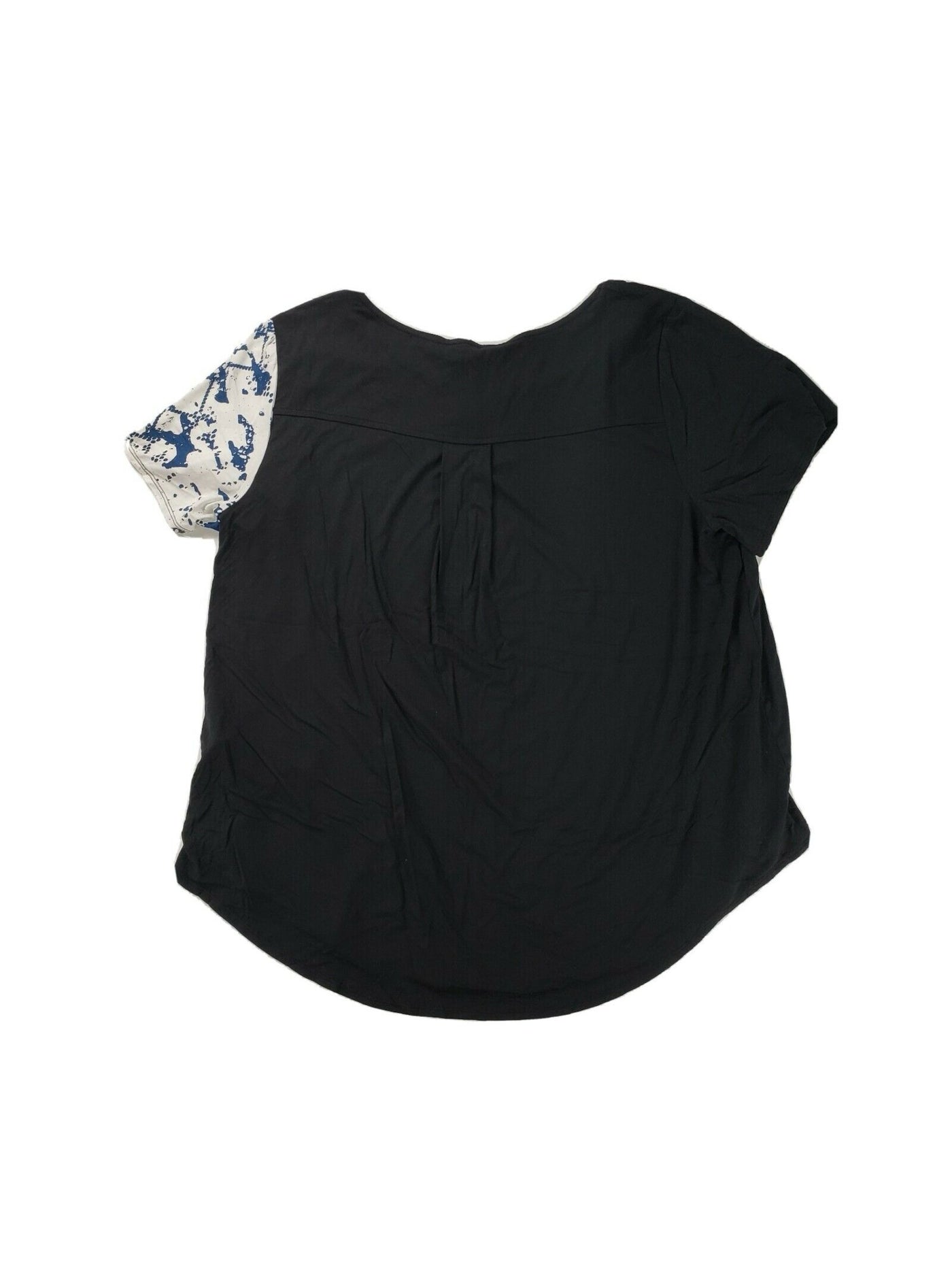 ALFANI Womens Teal Stretch Printed Short Sleeve Scoop Neck T-Shirt L