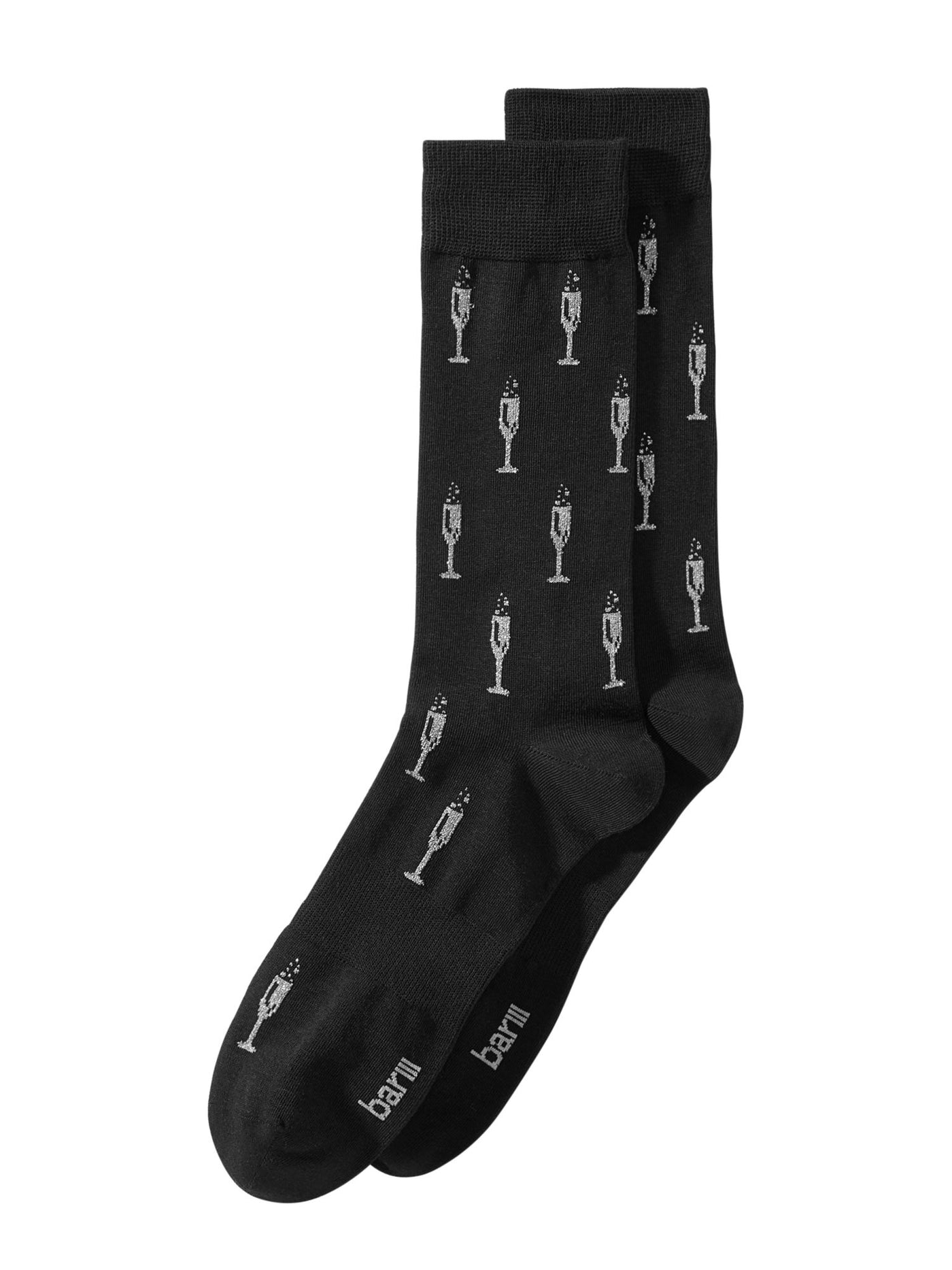 BAR III Black Gold Combo Black Holiday Printed Novelty Crew Socks 10-13