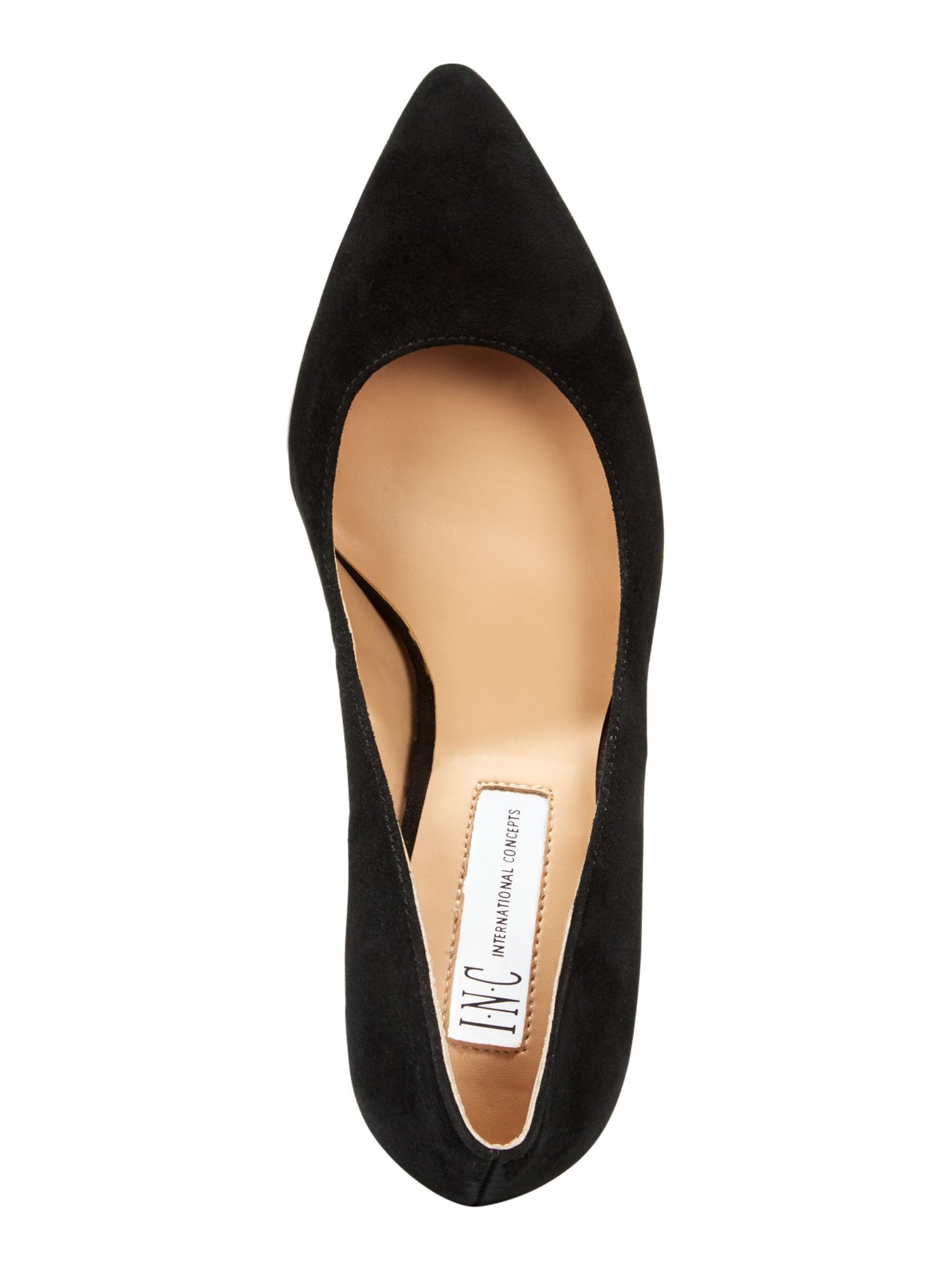 INC Womens Black Comfort Bahira Pointed Toe Block Heel Slip On Leather Dress Pumps Shoes M