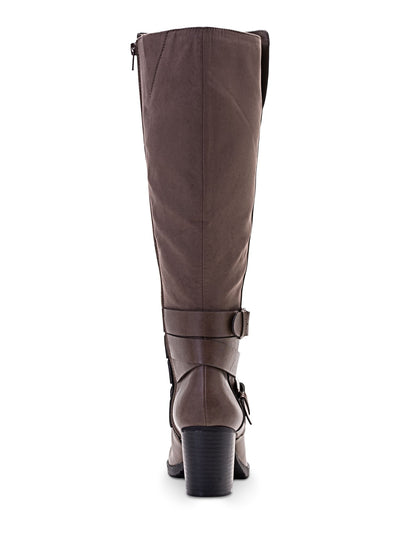 STYLE & COMPANY Womens Beige Buckle Accent Slip Resistant Cushioned Jomaris Round Toe Block Heel Zip-Up Riding Boot 11 M