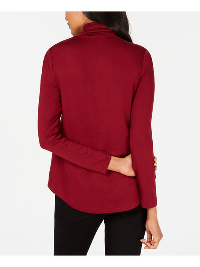 JM COLLECTION Womens Red Long Sleeve Turtle Neck Top Petites PS