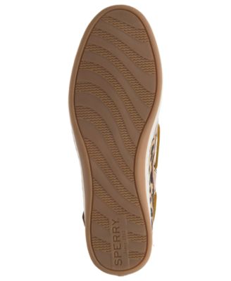 SPERRY Womens Brown Cheetah Traction Sole Shock Absorbing Moisture Wicking Non-Marking Cushioned Koifish Round Toe Platform Lace-Up Boat Shoes M