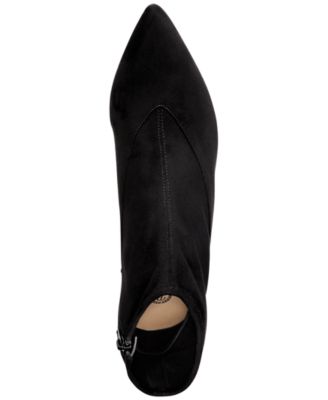 BELLA VITA Womens Black Cushioned Stretch Stephanie Ii Pointed Toe Kitten Heel Zip-Up Booties N