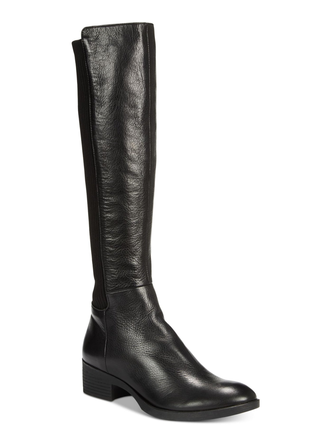 KENNETH COLE Womens Black Comfort Stretch Levon Round Toe Block Heel Zip-Up Riding Boot 5.5 M