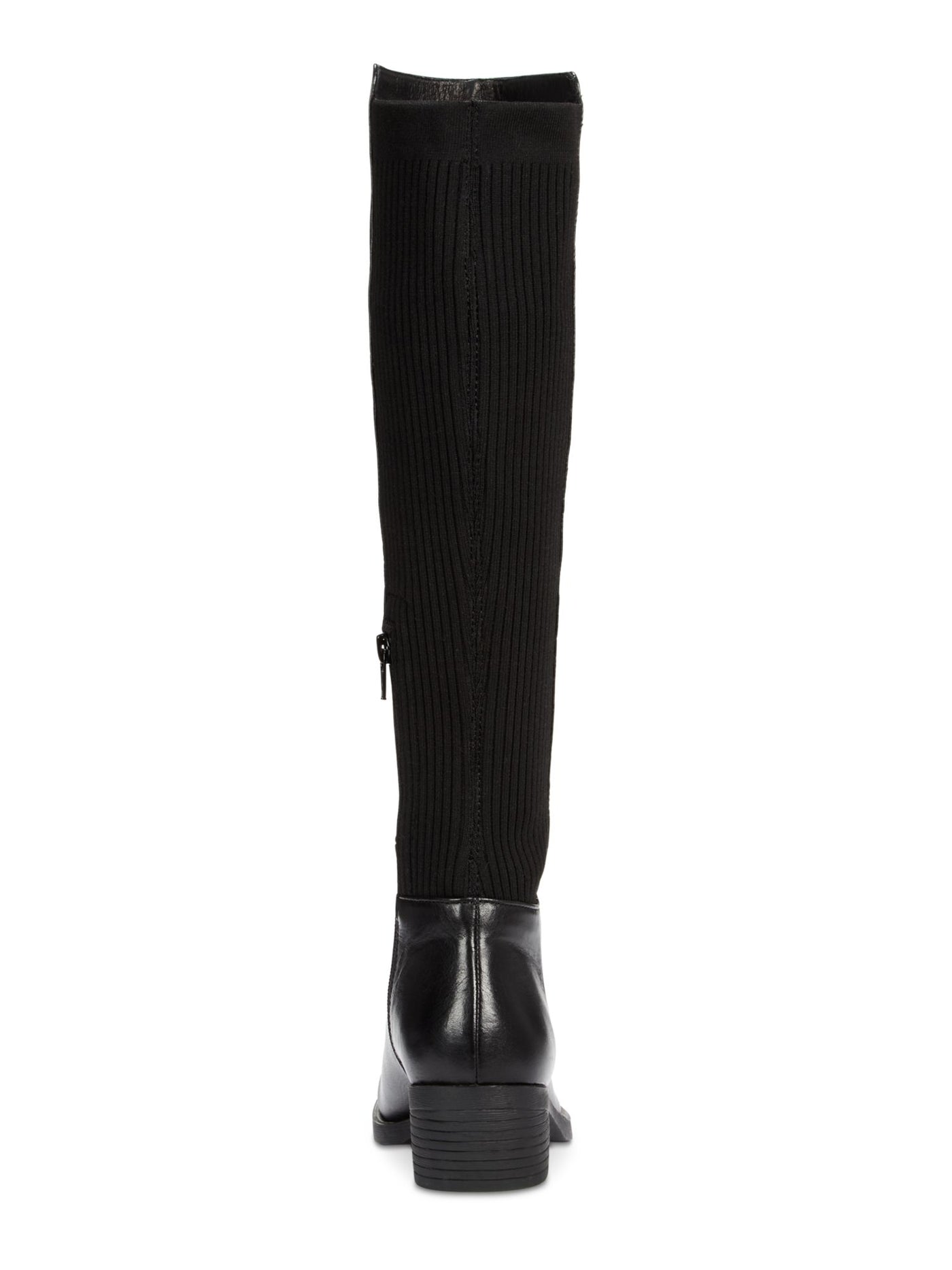 KENNETH COLE Womens Black Comfort Stretch Levon Round Toe Block Heel Zip-Up Riding Boot 5.5 M