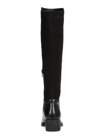 KENNETH COLE Womens Black Comfort Stretch Levon Round Toe Block Heel Zip-Up Riding Boot 5.5 M