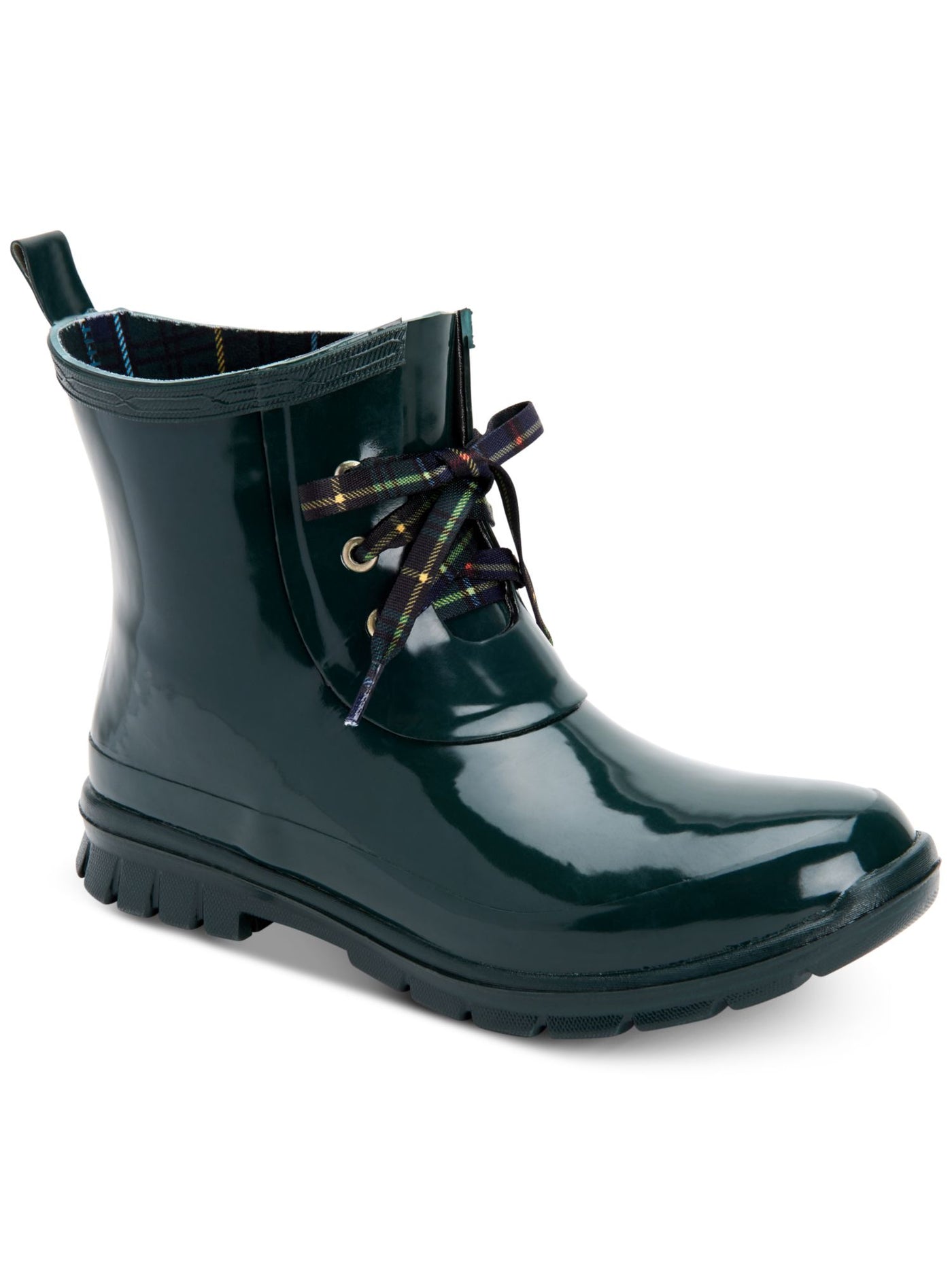 CHARTER CLUB Womens Green Splash Friendly Comfort Traynor Round Toe Lace-Up Rain Boots 7 M