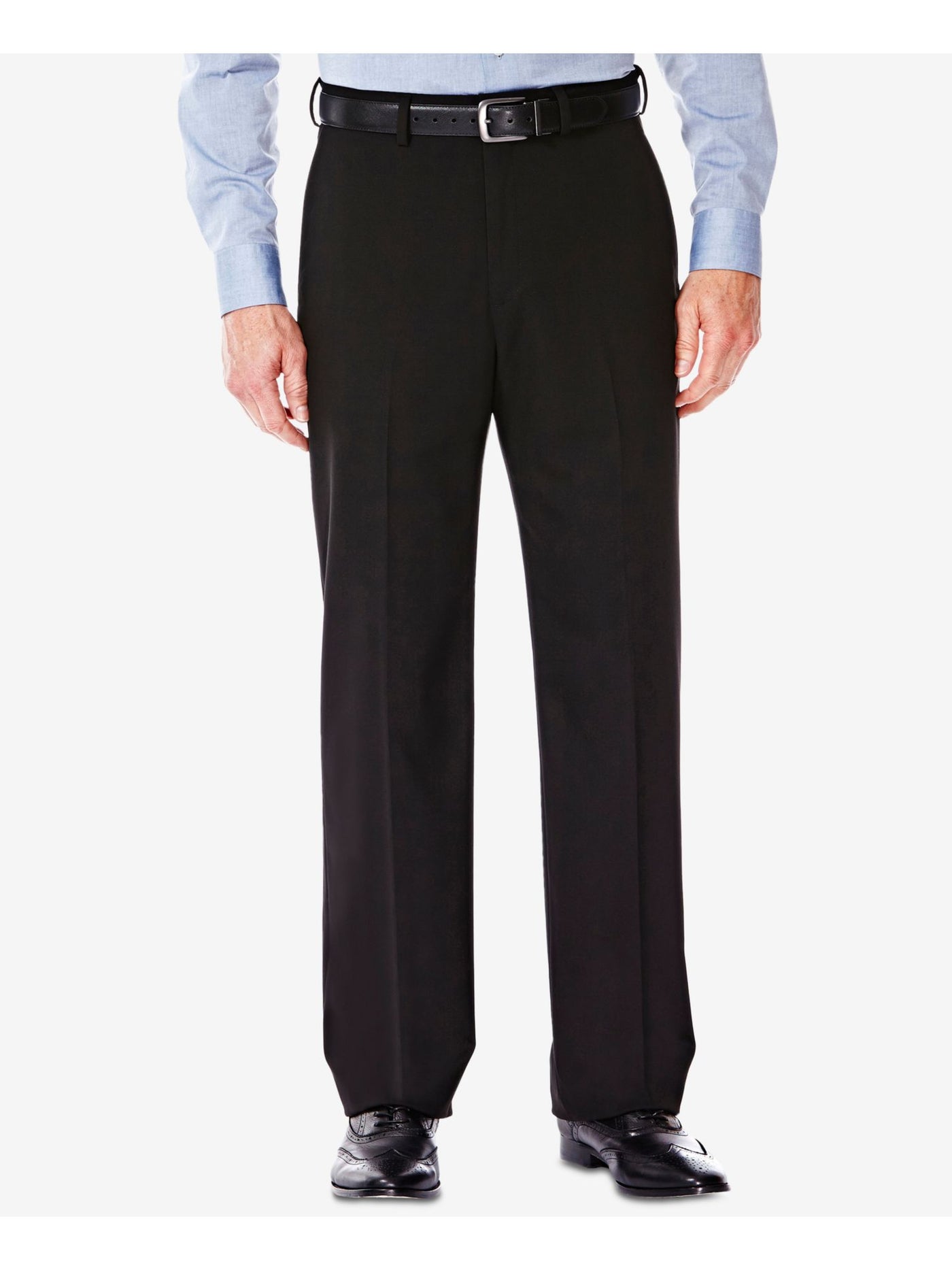 HAGGAR Mens Black Flat Front Classic Fit Stretch Suit Separate Pants 38W/ 32L