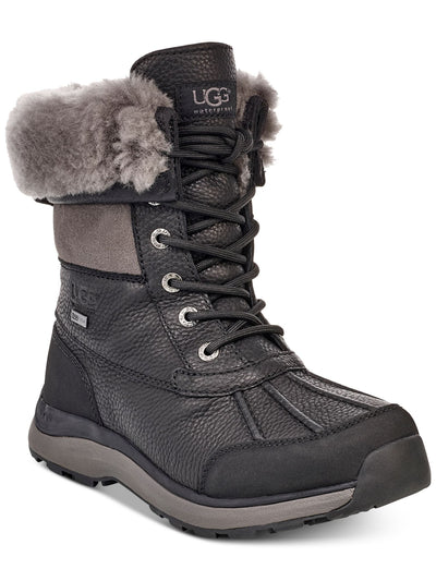 UGG Womens Black Padded Waterproof Adirondack Iii Round Toe Lace-Up Leather Winter Boots 5