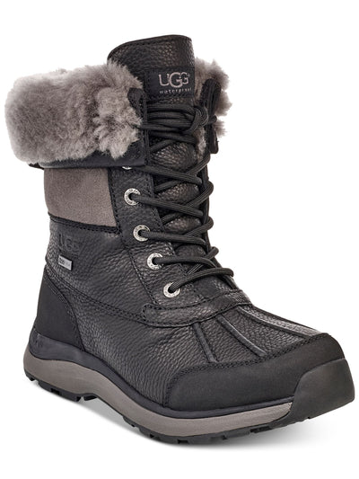 UGG Womens Black Padded Waterproof Adirondack Iii Round Toe Lace-Up Leather Winter Boots 8.5