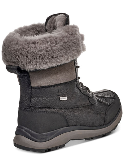 UGG Womens Black Padded Waterproof Adirondack Iii Round Toe Lace-Up Winter Boots 8