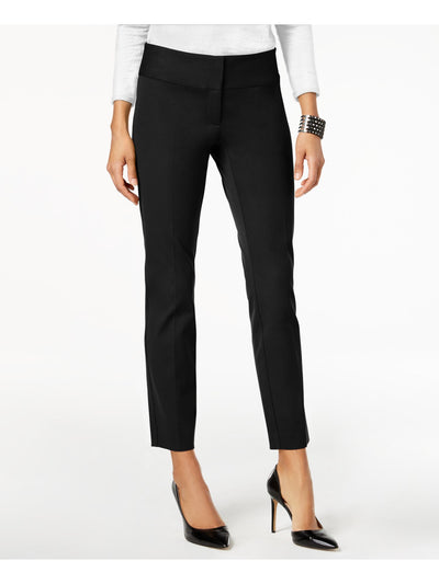 ALFANI Womens Black Textured Evening Straight leg Pants 4