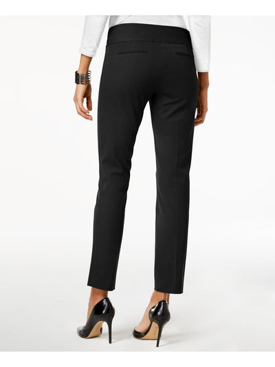 ALFANI Womens Black Textured Evening Straight leg Pants 4