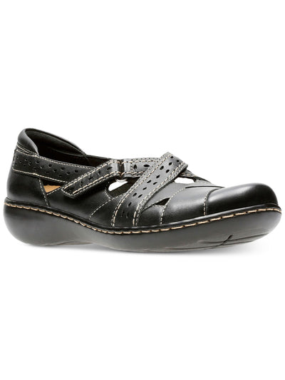 COLLECTION BY CLARKS Womens Black Cut Out Ashland Round Toe Leather Flats Shoes 9 N
