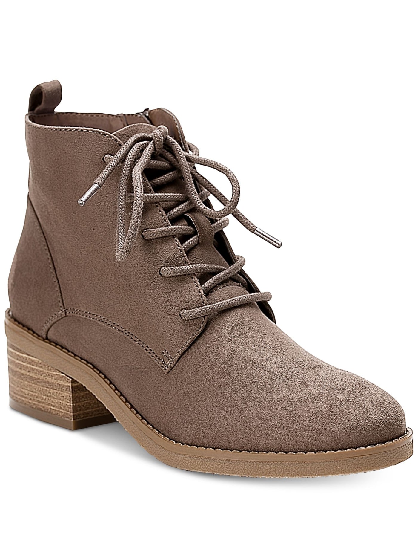 STYLE & COMPANY Womens Beige Pull-Tab Lace Cushioned Rizio Round Toe Block Heel Zip-Up Booties 6.5 M