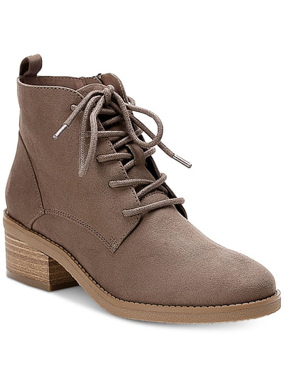 STYLE & COMPANY Womens Beige Pull-Tab Lace Cushioned Rizio Round Toe Block Heel Zip-Up Booties 6.5 M