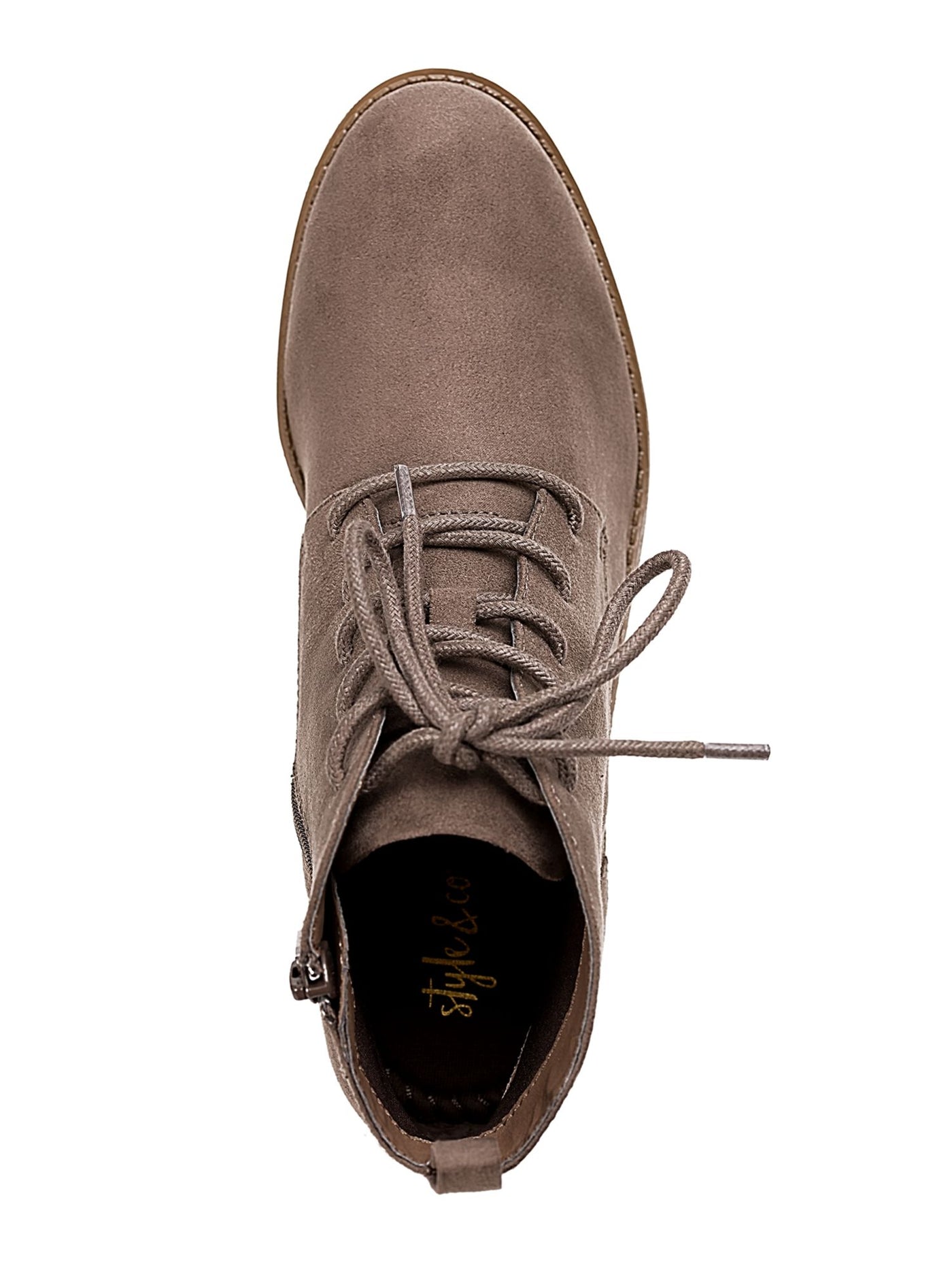 STYLE & COMPANY Womens Brown Pull-Tab Lace Cushioned Rizio Round Toe Block Heel Zip-Up Booties 11 M