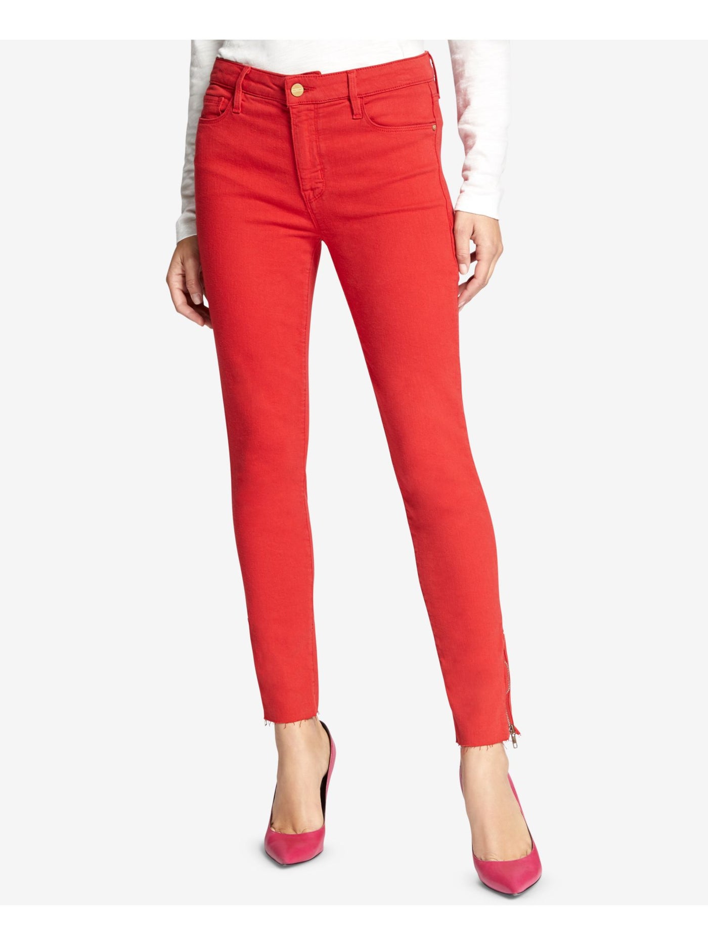 SANCTUARY DENIM Womens Red Skinny Jeans 25\0