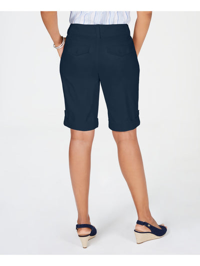 CHARTER CLUB Womens Navy Pocketed Zippered Shorts 10