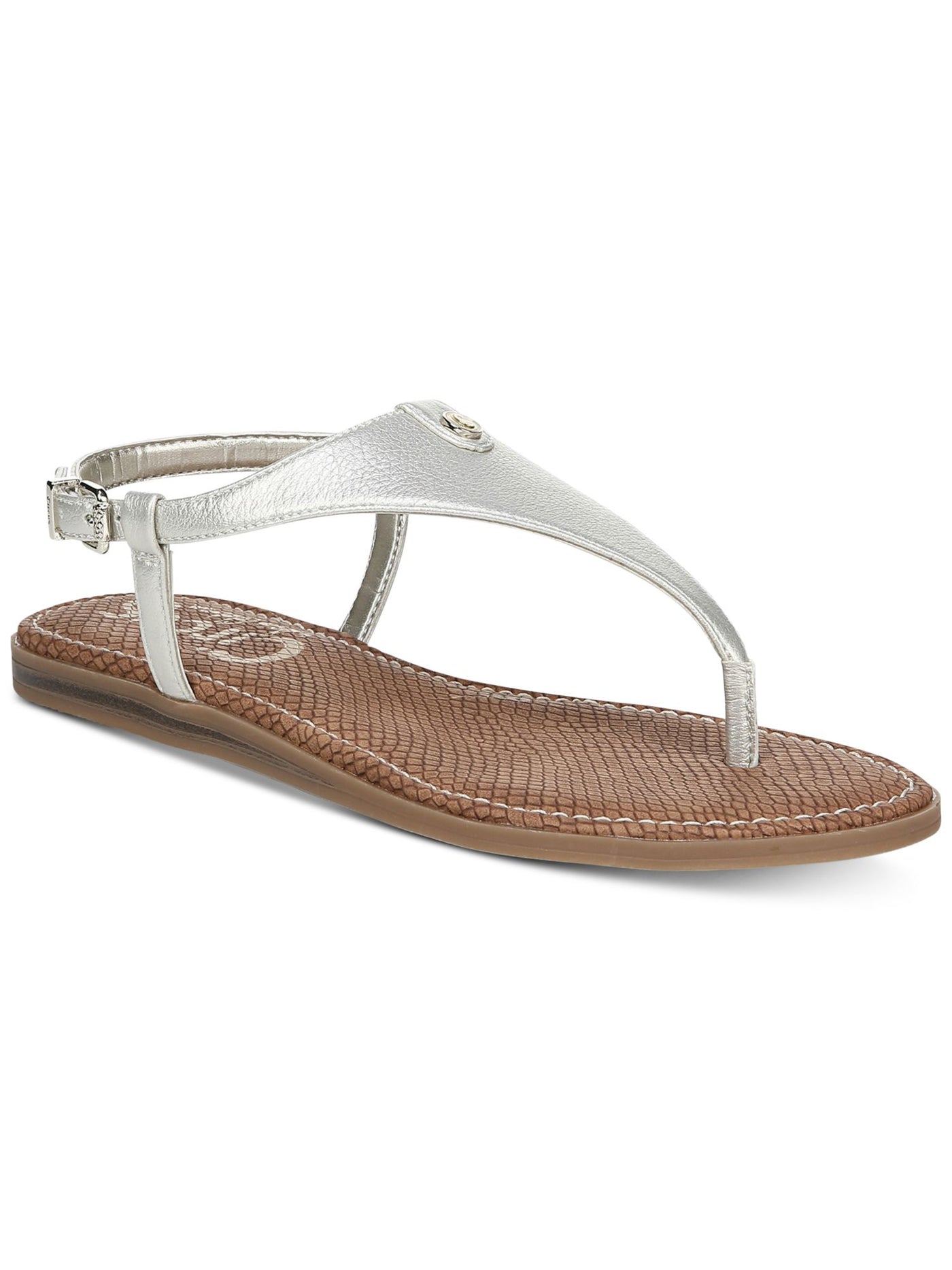 CIRCUS BY SAM EDELMAN Womens Gray Padded Carolina Round Toe Buckle Thong Sandals 9 M