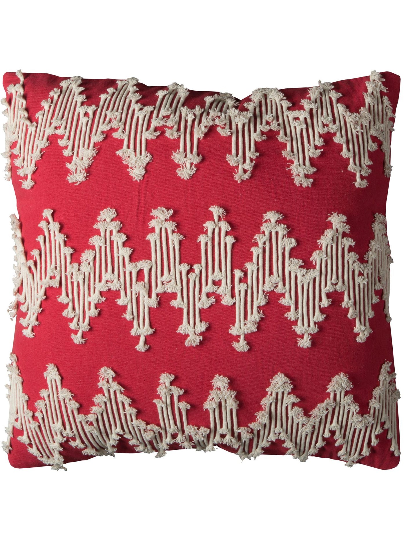 RIZZY HOME Red Patterned 20 x 20 in Decorative Pillow