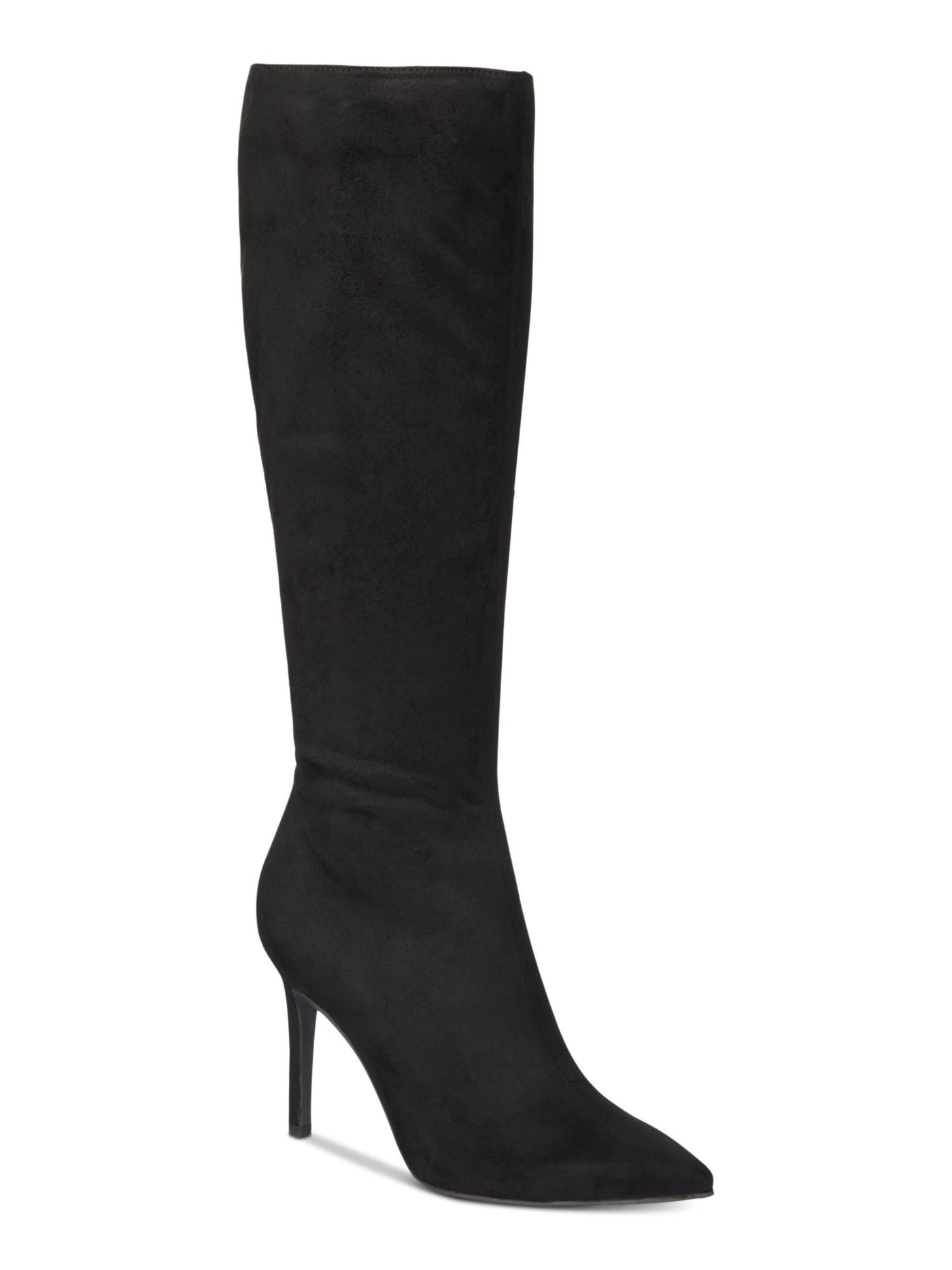 THALIA SODI Womens Black Stretch Gore V-Notch Cushioned Comfort Rajel Pointed Toe Stiletto Zip-Up Boots Shoes 9.5 M