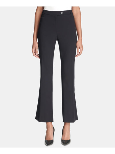 CALVIN KLEIN Womens Zippered Pocketed Pocketed Wide Leg Pants