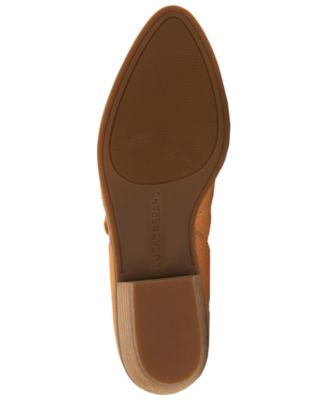 LUCKY BRAND Womens Brown Side Cutouts Padded Lug Sole Mahzan Almond Toe Block Heel Slip On Leather Flats Shoes M