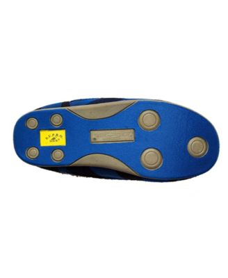 DEER STAGS Mens Blue Plaid Shock Absorption Comfort Nordic Round Toe Platform Slip On Slippers Shoes M