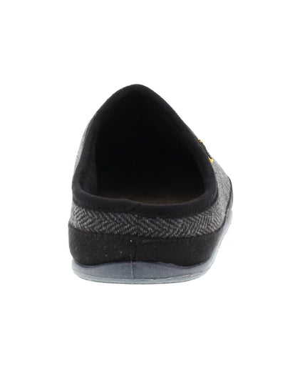 DEER STAGS SLIPPEROOZ Mens Black Herringbone Padded Comfort Wherever Round Toe Platform Slip On Slippers Shoes 12 M