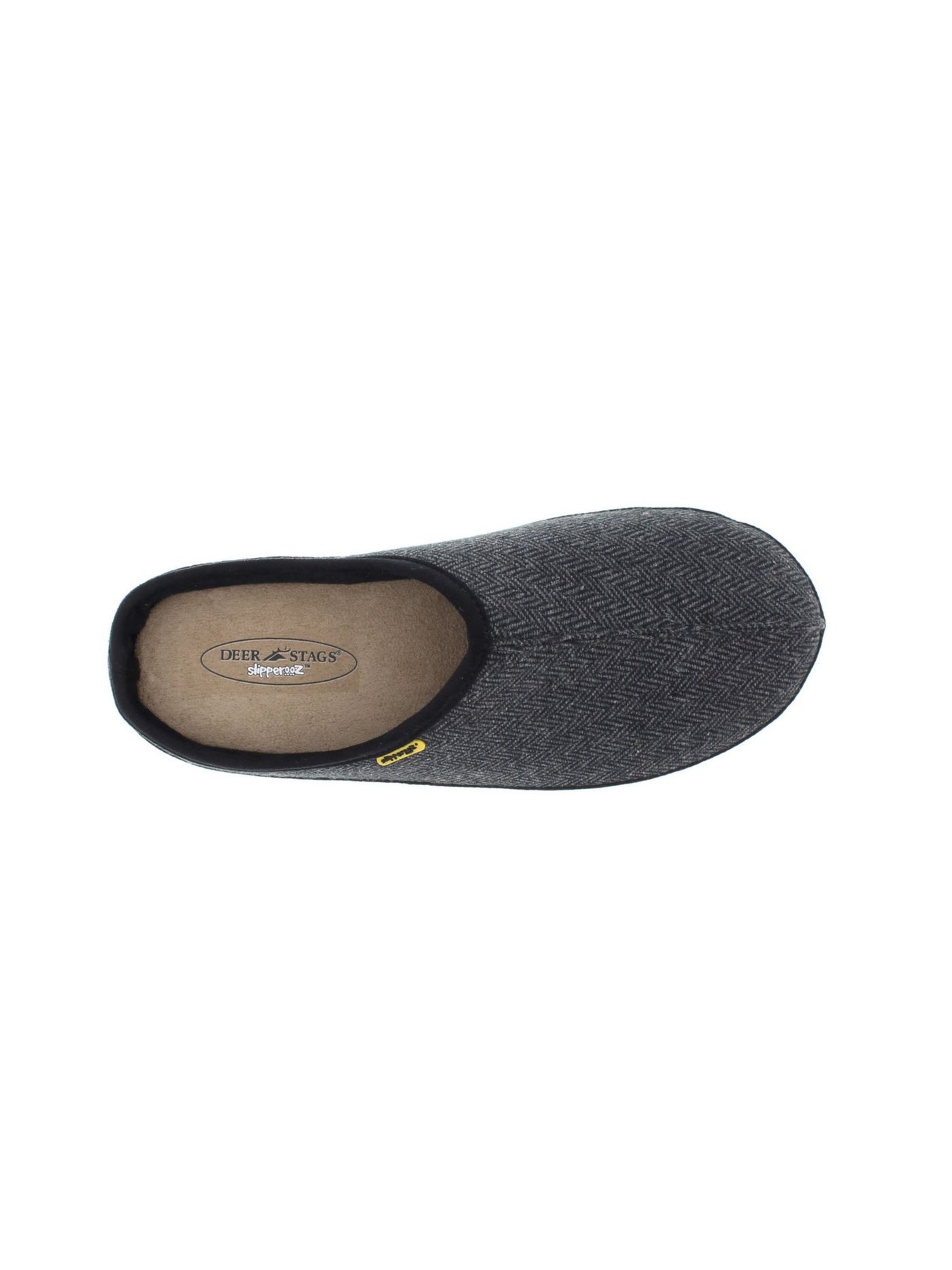 DEER STAGS Mens Gray Herringbone Padded Comfort Wherever Round Toe Platform Slip On Slippers Shoes 8 W