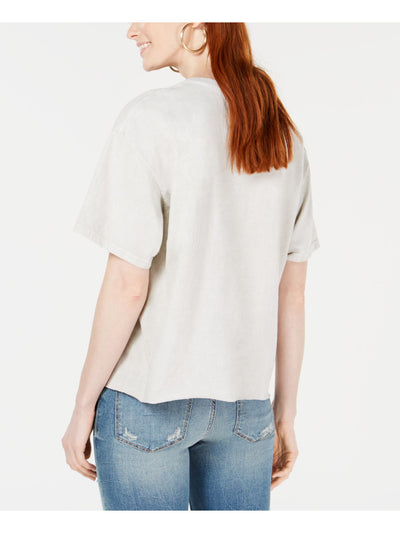 TRUE VINTAGE Womens Beige Printed Short Sleeve Crew Neck T-Shirt XS