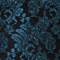 NIGHTWAY Womens Black Lace Glitter Zippered Sleeveless Halter Maxi Evening Mermaid Dress