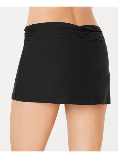 DKNY Women's Black 4 Way Stretch UV Protection Swim Skirt Swimsuit Bottom XXL