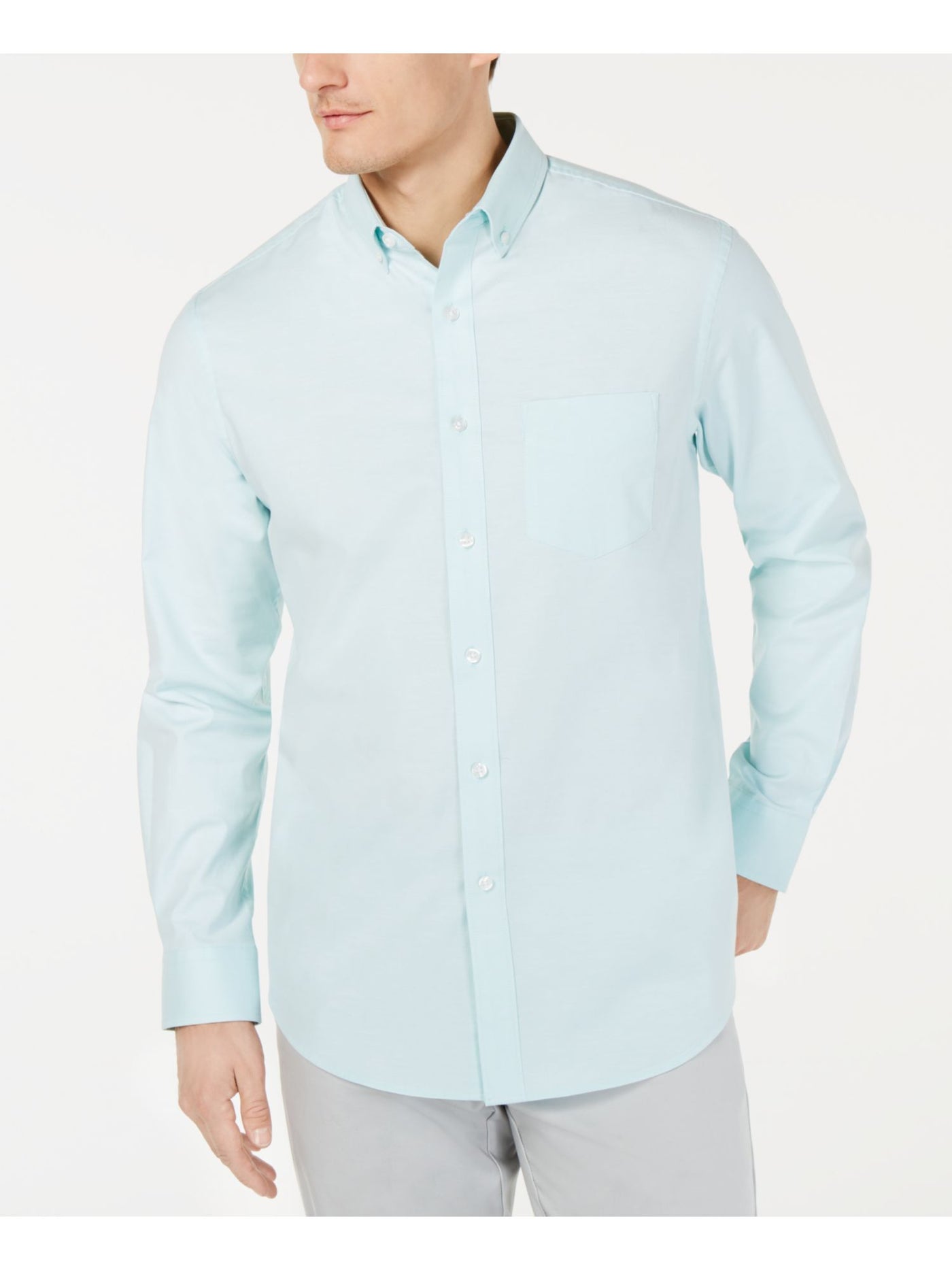 CLUBROOM Mens Turquoise Collared Shirt S